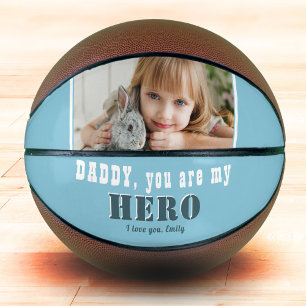Papa, jij bent mijn Held Blauwe Vaderdag Foto Basketbal