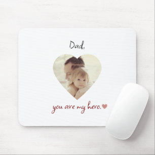Papa jij bent mijn held gepersonaliseerde mousepad muismat