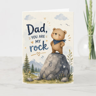 Papa, jij bent mijn rots Aquarel Beer Kaart