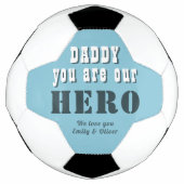 Papa, jij bent onze held typografie Vaderdag Voetbal (Voorkant)