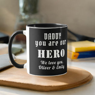 Papa, jij bent onze Held Vader Familie Zwart Mok