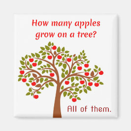 Papa Joke: Hoeveel appels groeien op een boom? Magneet