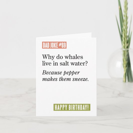 Papa Joke: Walvissen leven in zout water omdat... Kaart (Voorkant)