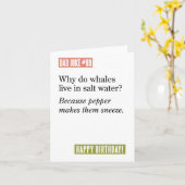 Papa Joke: Walvissen leven in zout water omdat... Kaart (Gele Bloem)