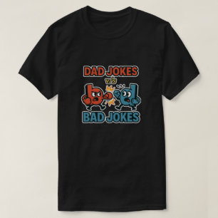 Papa Jokes vs. Bad Jokes Grappige Cartoon T-shirt