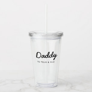 papa Kinder Namen Modern Vaderdag Script Acryl Drinkbeker