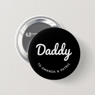 Papa Kinder Namen Modern Vaderdag Script Ronde Button 5,7 Cm
