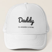 Papa Kinder Namen Modern Vaderdag Script Trucker Pet (Voorkant)