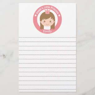 Papa Kleine Prinses, Schattige Prinses met Tiara Briefpapier