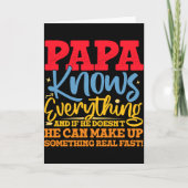 Papa Know Everything Fathers Day Cool Father Funny Kaart (Voorkant)