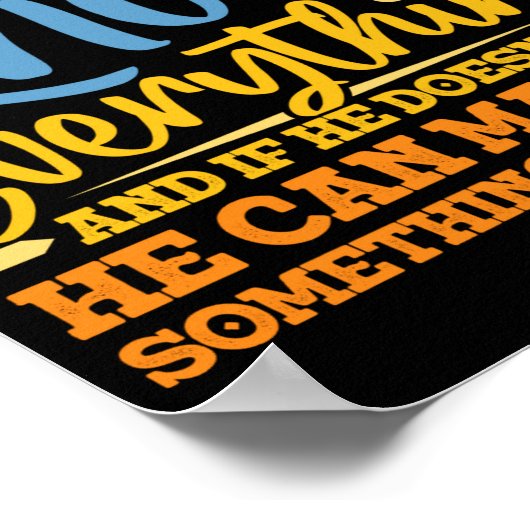 Papa Know Everything Fathers Day Cool Father Funny Poster (Hoek)