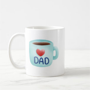 Papa koffiemok waterverf PNG Vaderdag mok D