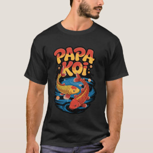 Papa Koi Japanse Karper Vis Nishikigoi Vaderdag T-shirt