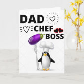 PAPA, KOK, BAAS - VERJAARDAGSCARD VADERDAG KAART (Gele Bloem)