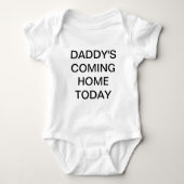 Papa komt vandaag naar huis Baby shirt (Voorkant)