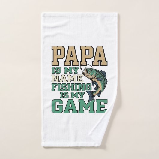 Papa La pêche est mon jeu Conception de chemise vi (Serviette à main)