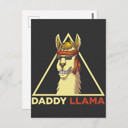 Papa Lama Echtgenoot Coole Zonnebril Alpaca Vader Briefkaart (Voorkant / Achterkant)