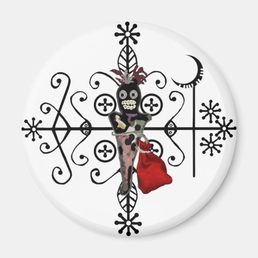 Papa Legba Voodoo Doll Veve Magnet Magneet (Voorkant)