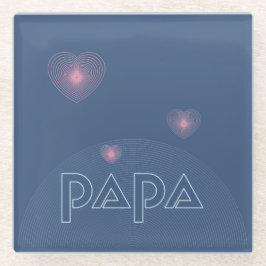 Papa, lichtgeleider glazen onderzetter
