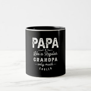 Papa Like a Regular Grandpa Only Much Cooler Tweekleurige Koffiemok