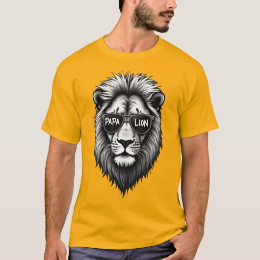 Papa Lion T-shirt - Bold Graphic Design T-shirt (Voorkant)