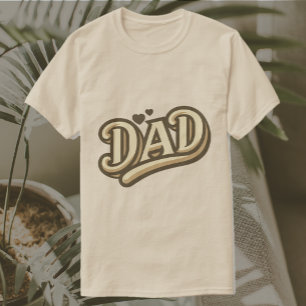 Papa Love Hearts Typographie Graphique T-Shirt