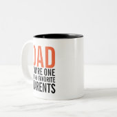 Papa Ma Fête des pères Parente Favorite Mug Café (Devant gauche)