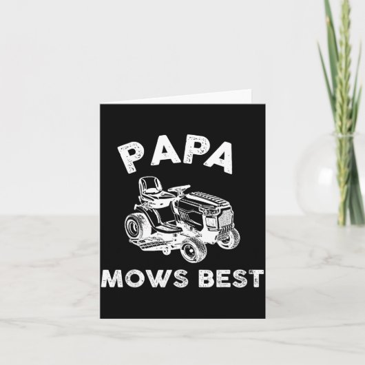 Papa Maait Grappige Grasmaaier Vaderdag Opa  Kaart (Voorkant)