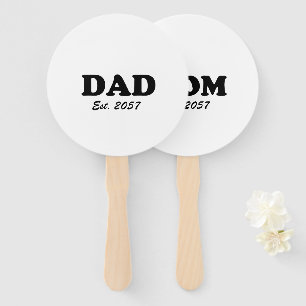 Papa Mam aangepaste test datum baby shower partij Handwaaier