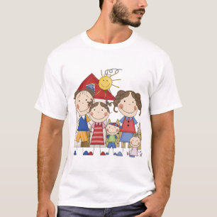 Papa, mam, Big Sister, Midden Brother, Baby Sis T-shirt