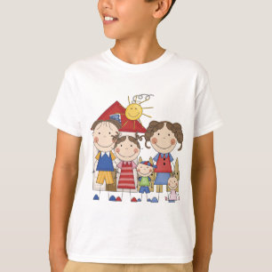 Papa, mam, Big Sister, Midden Brother, Baby Sis T-shirt