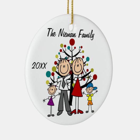 Papa, maman, garçon, ornement fait sur commande de (Droite)