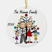 Papa, maman, garçon, ornement fait sur commande de (Devant)