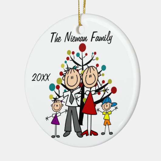 Papa, maman, garçon, ornement fait sur commande de (Gauche)