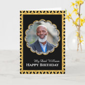 Papa Maman Papy Photo Carte Anniversaire Personnal (Fleur jaune)