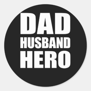 Papa Man Hero Vaderdag Gift Ronde Sticker