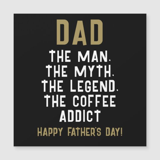 Papa Man Myth Legend Coffee Addict Funny (Voorkant)