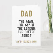 Papa Man Myth Legend Coffee Addict Funny Kaart (Voorkant)