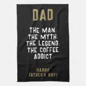 Papa Man Myth Legend Coffee Addict Funny Theedoek (Verticaal)