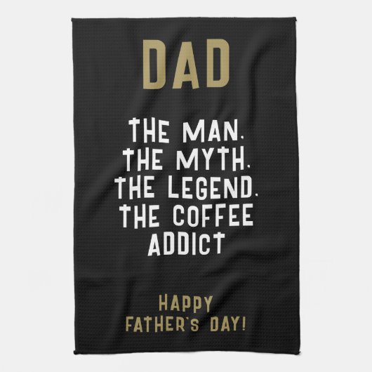 Papa Man Myth Legend Coffee Addict Funny Theedoek (Verticaal)