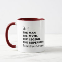 Papa Man Myth Legend soms trompy Typografie