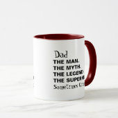 Papa Man Myth Legend soms trompy Typografie Mok (Voorkant rechts)