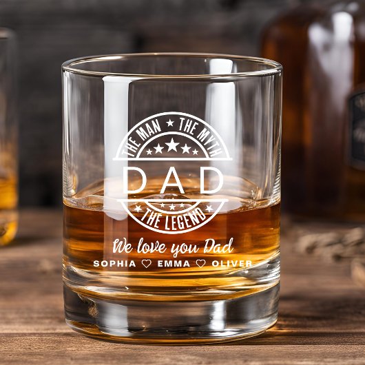 Papa Man Myth Legend Vaderdag Whisky Glas