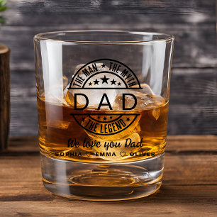 Papa Man Myth Legend Vaderdag Whisky Glas