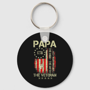 Papa man mythe de veteraan - vadersdag vlagPapa m Sleutelhanger