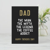 Papa Man Mythe Legende Coffeverslaafde Grappig  Kaart (Staand voorkant)