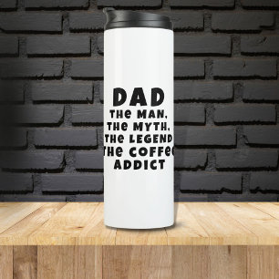 Papa Man Mythe Legende Coffeverslaafde Grappig Thermosbeker