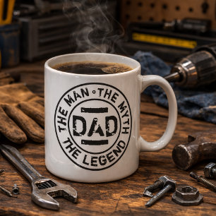 Papa Man Mythe Legende Grunge Stempel Vaderdag Koffiemok