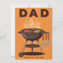 Papa Master van de Gril BBQ Vaderdag kaart