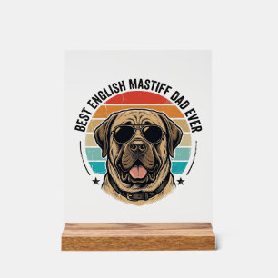 Papa Mastiff Anglais Vintage Sunset Chien Vecteur